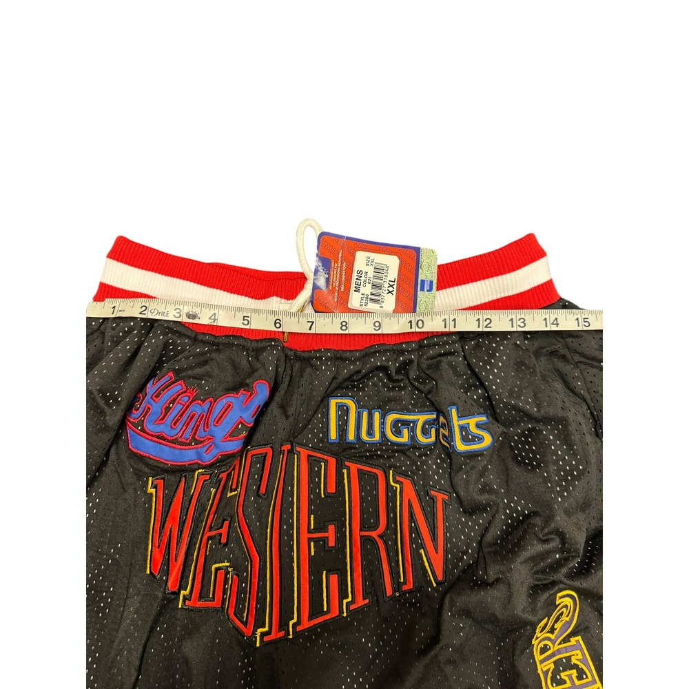 Just Don NBA Basketball Shorts Mens XXL Black New Western Conference Mesh Patch - Picture 5 of 11